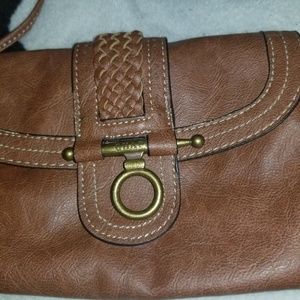 Used small Chaps light brown purse